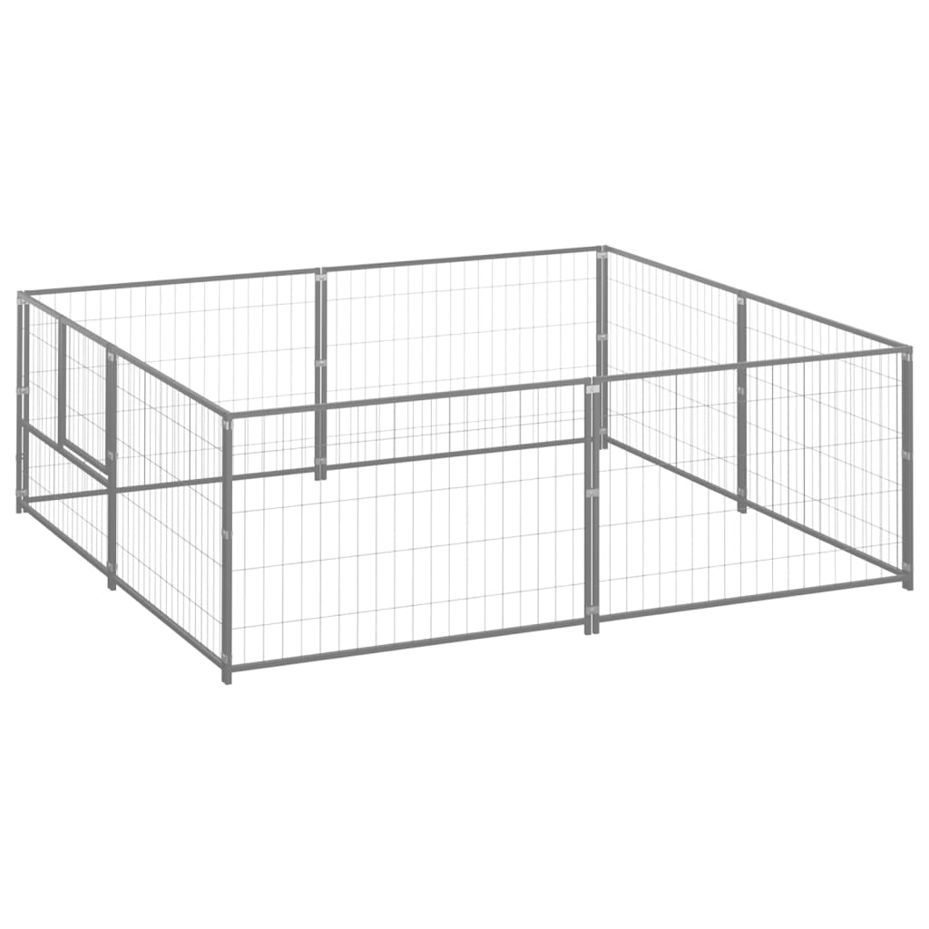 NNEVL Dog Kennel Silver 4 m² Steel