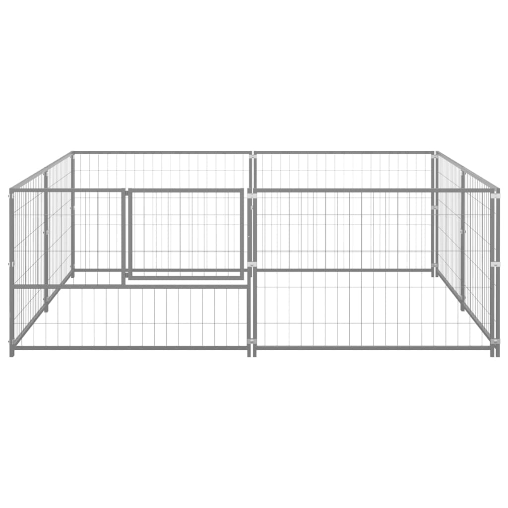 NNEVL Dog Kennel Silver 4 m² Steel
