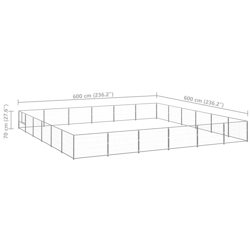 NNEVL Dog Kennel Silver 36 m² Steel