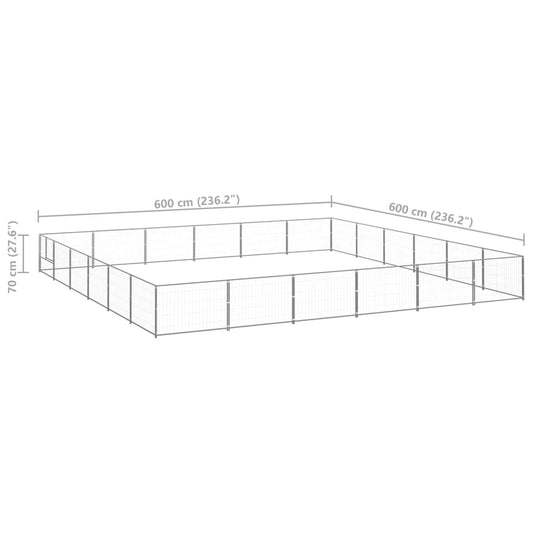 NNEVL Dog Kennel Silver 36 m² Steel