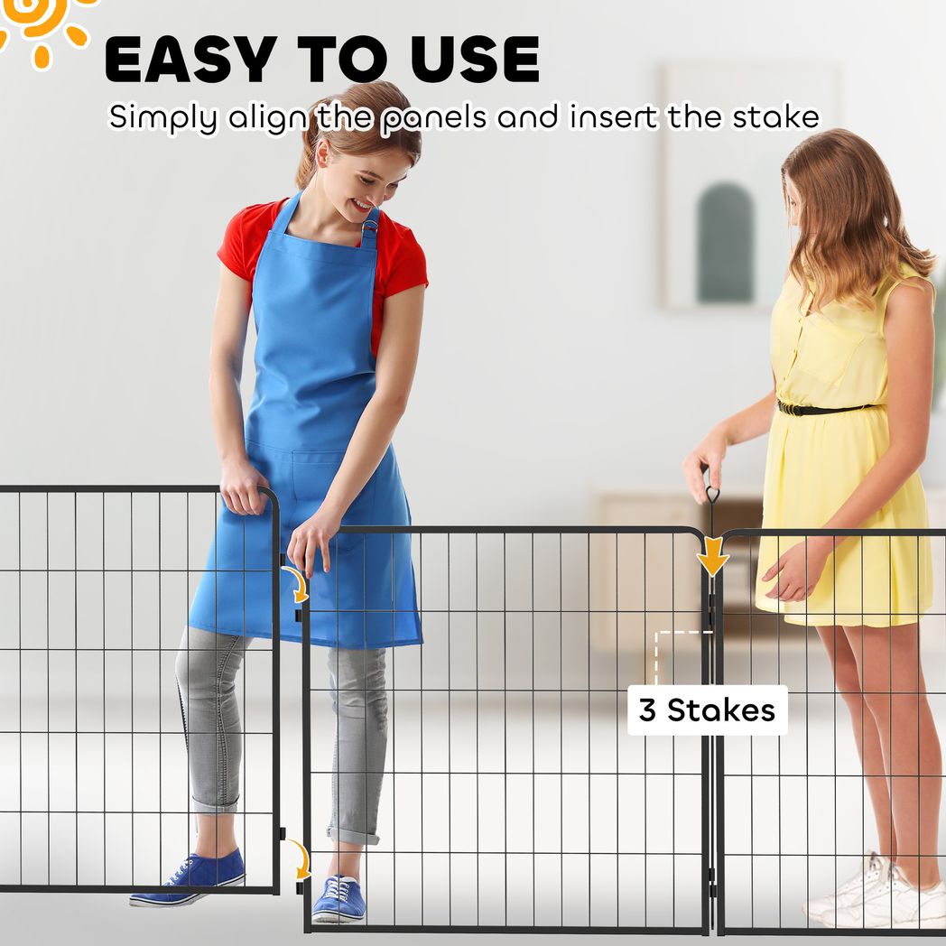 PawHut Dog Playpen, 6 Panels Puppy Pen Dog Playpen, 80cm High