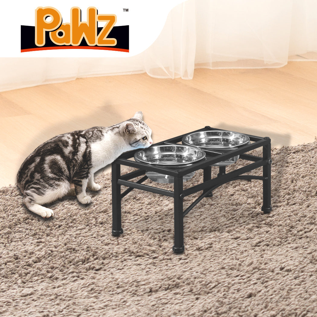 NNEIDS PaWz Dual Elevated Raised Pet Dog Feeder Small