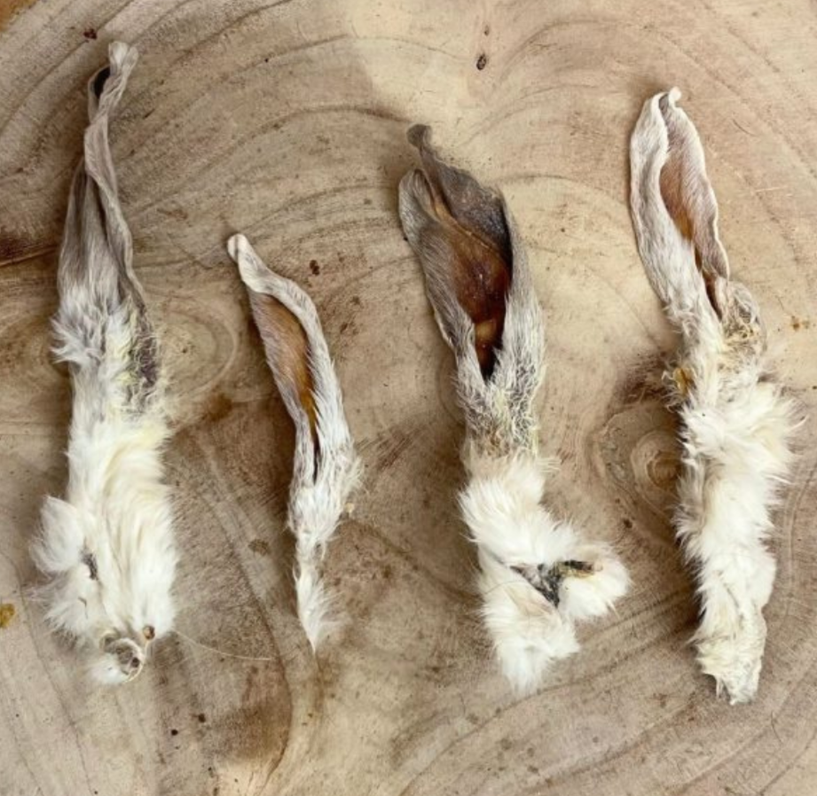 Rabbit Ears With Fur  Natural Dog Treats