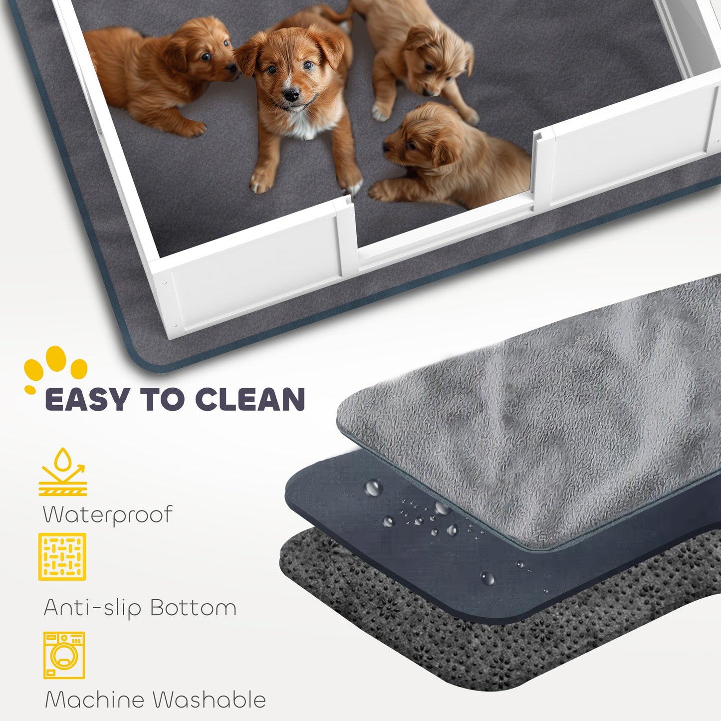 PawHut Whelping Box for Dogs with Whelping Pad, Two Room Design